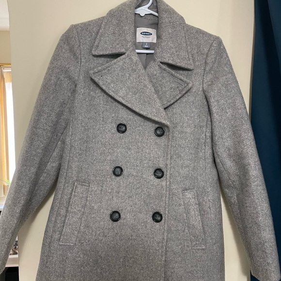 NWOT Pea Coat Old Navy Grey Gray - Picture 2 of 7